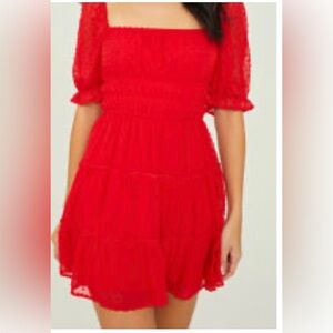 Chic Red Tiered Dress